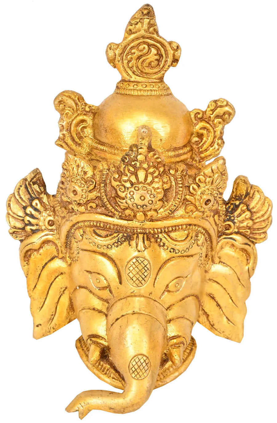 5" Lord Ganesha Handmade Brass Wall Hanging Mask