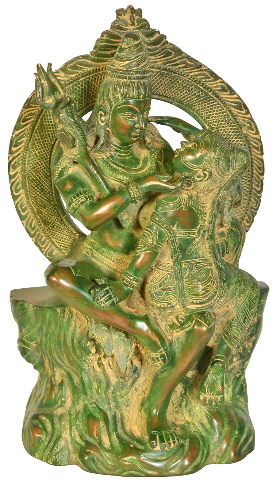 12" Shiva Parvati Brass Statue Handmade