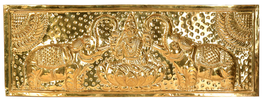 12" Brass Gajalakshmi Peetam Base Cover Handmade Statue