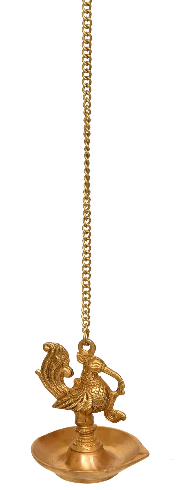 5" Brass Peacock Hanging Lamp Handmade