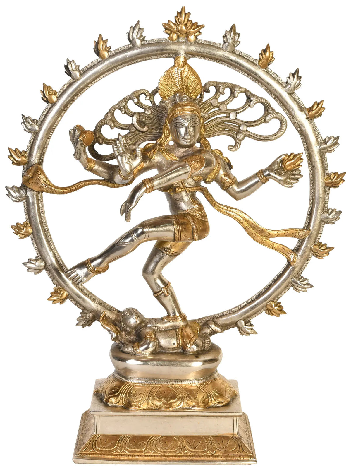 13" Nataraja Brass Sculpture | Handmade | Made in India