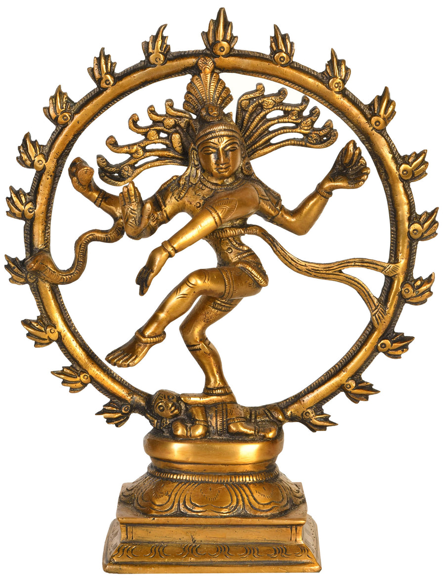 9" Nataraja Handmade Brass Idol for Pooja