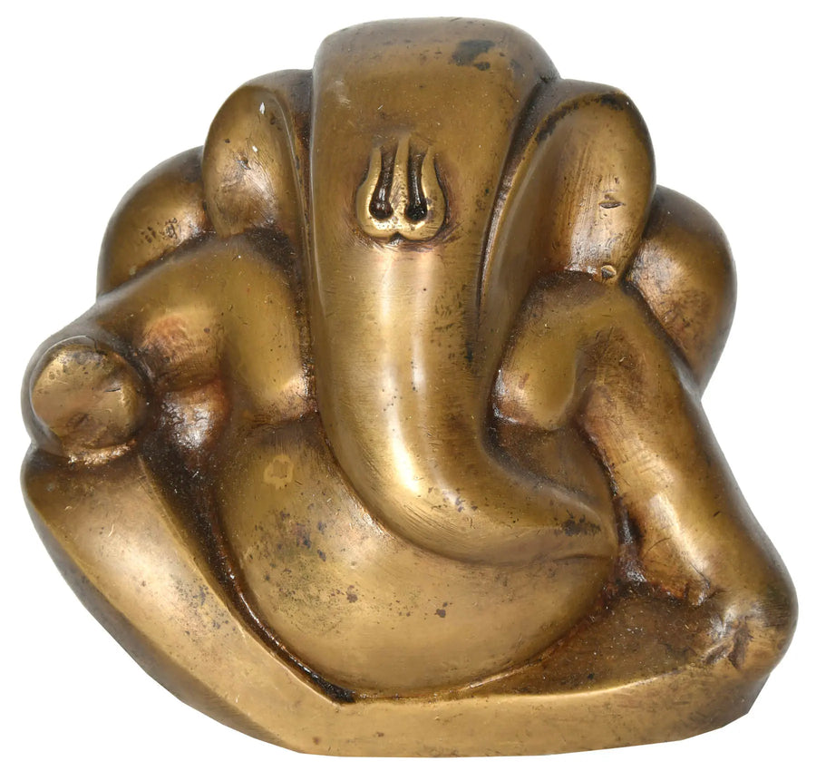 4" Handmade Brass Ganesha Idol for Home Pooja