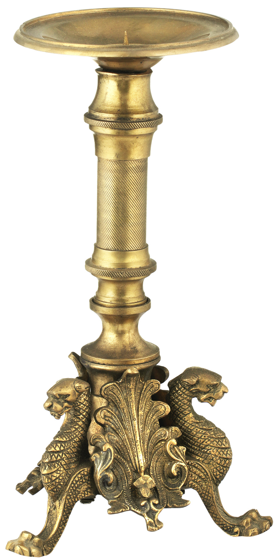 Griffin Brass Candle Holder Statue