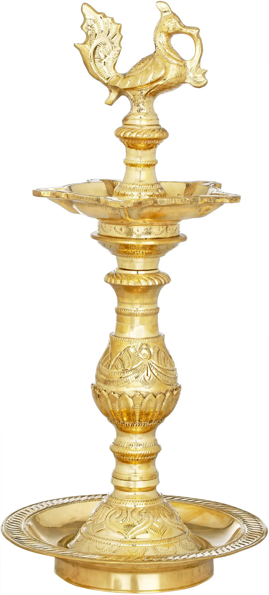 Brass Peacock Statue Lamp for Home Decor