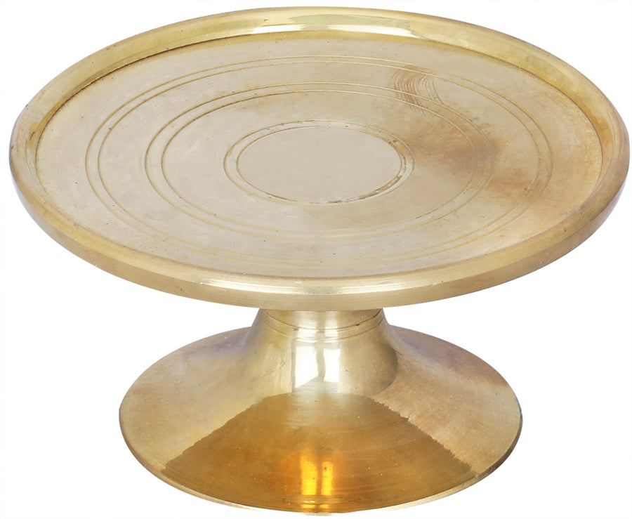 Brass Circular Puja Chowki for Home Pooja
