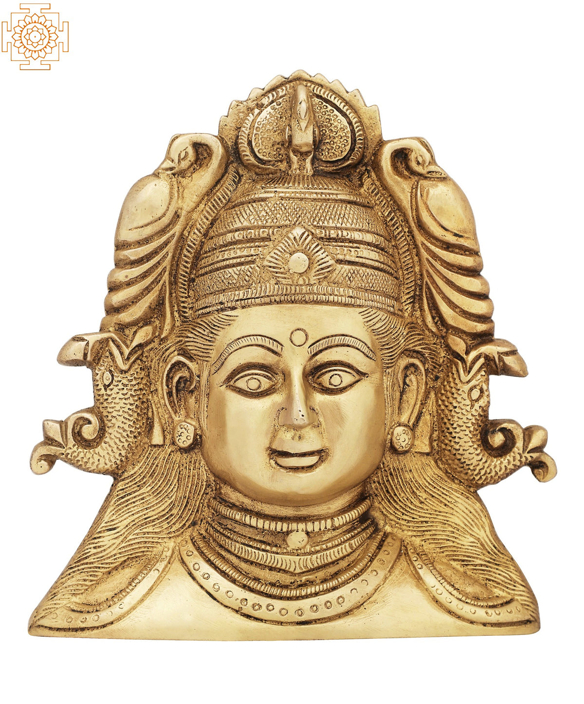 8" Devi Mask in Brass | Handmade | Made In India