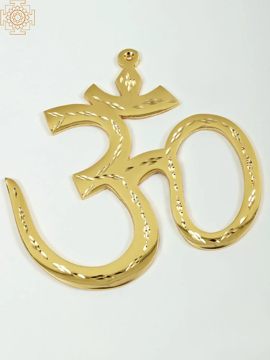 5" Handmade Brass OM Wall Hanging for Home Decor