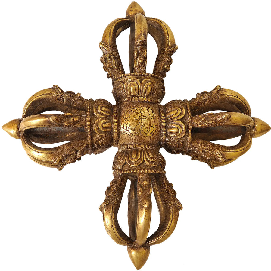 3" Handmade Tibetan Buddhist Vishvajra Brass Idol
