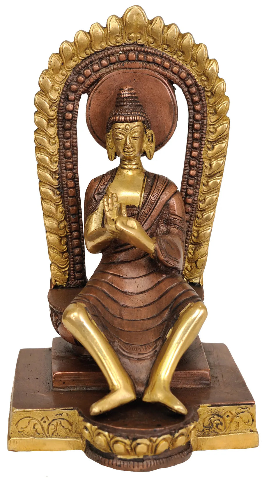 6" Gautam Buddha Brass Idol Handmade Indian Statue