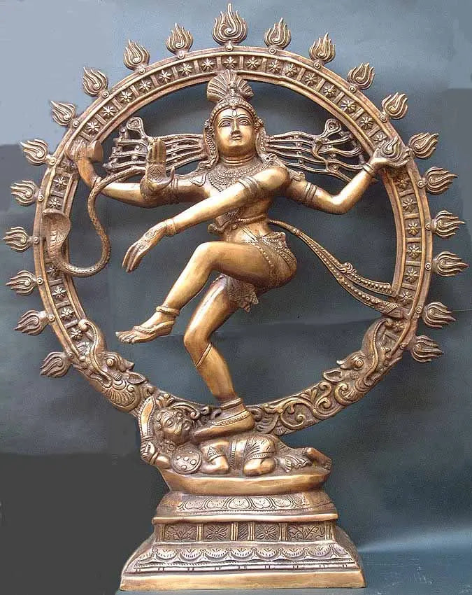 32" Large Handmade Nataraja Brass Statue for Home Decor