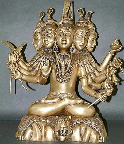 16" Sadashiva Brass Statue Handmade