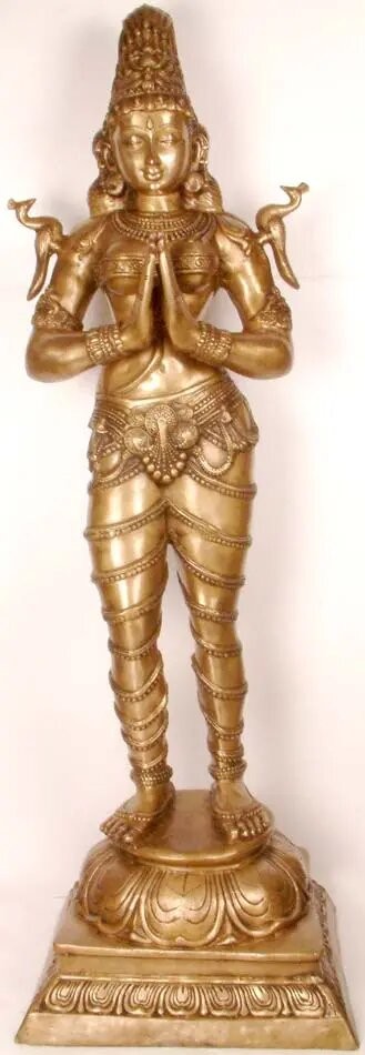 53" Large Dwara-Devi Brass Statue - Handmade Temple Doorkeeper Idol
