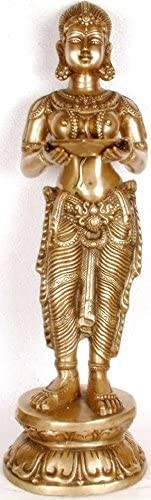 26" Large Lakshmi Brass Statue Handmade for Pooja