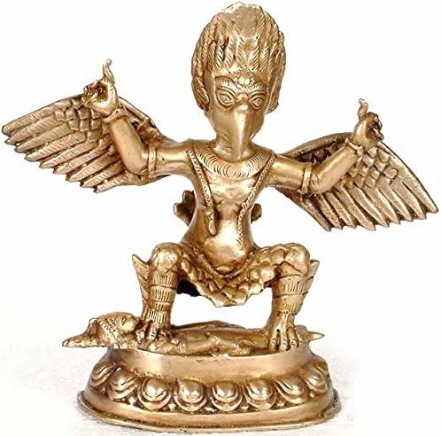 8" Garuda Brass Handmade Statue for Home Decor
