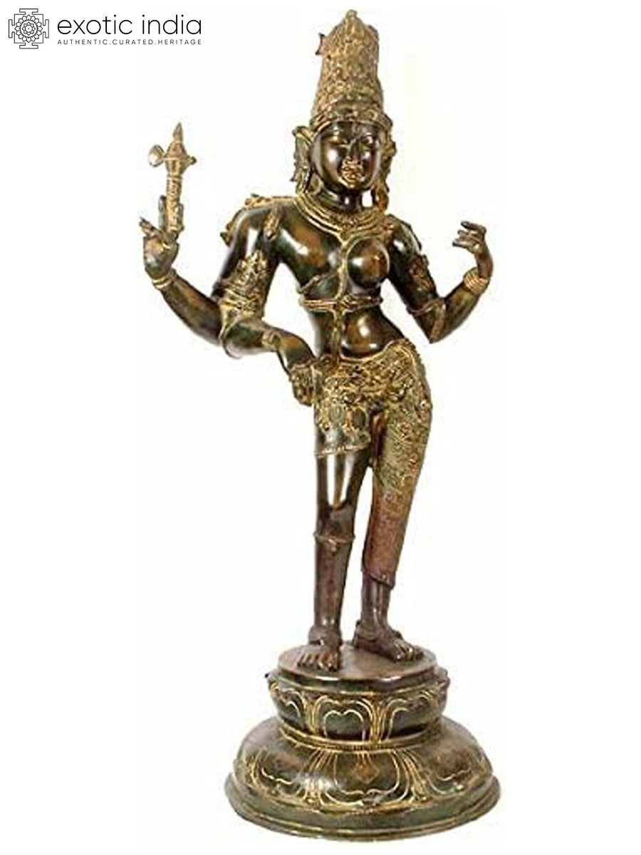 26" Ardhanarishvara Handmade Brass Statue