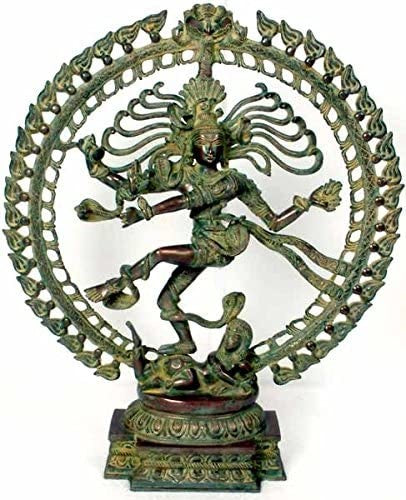20" Handmade Nataraja Brass Statue Antiqued Finish