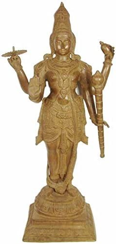 42" Large Brass Vishnu Statue Handmade Home Decor