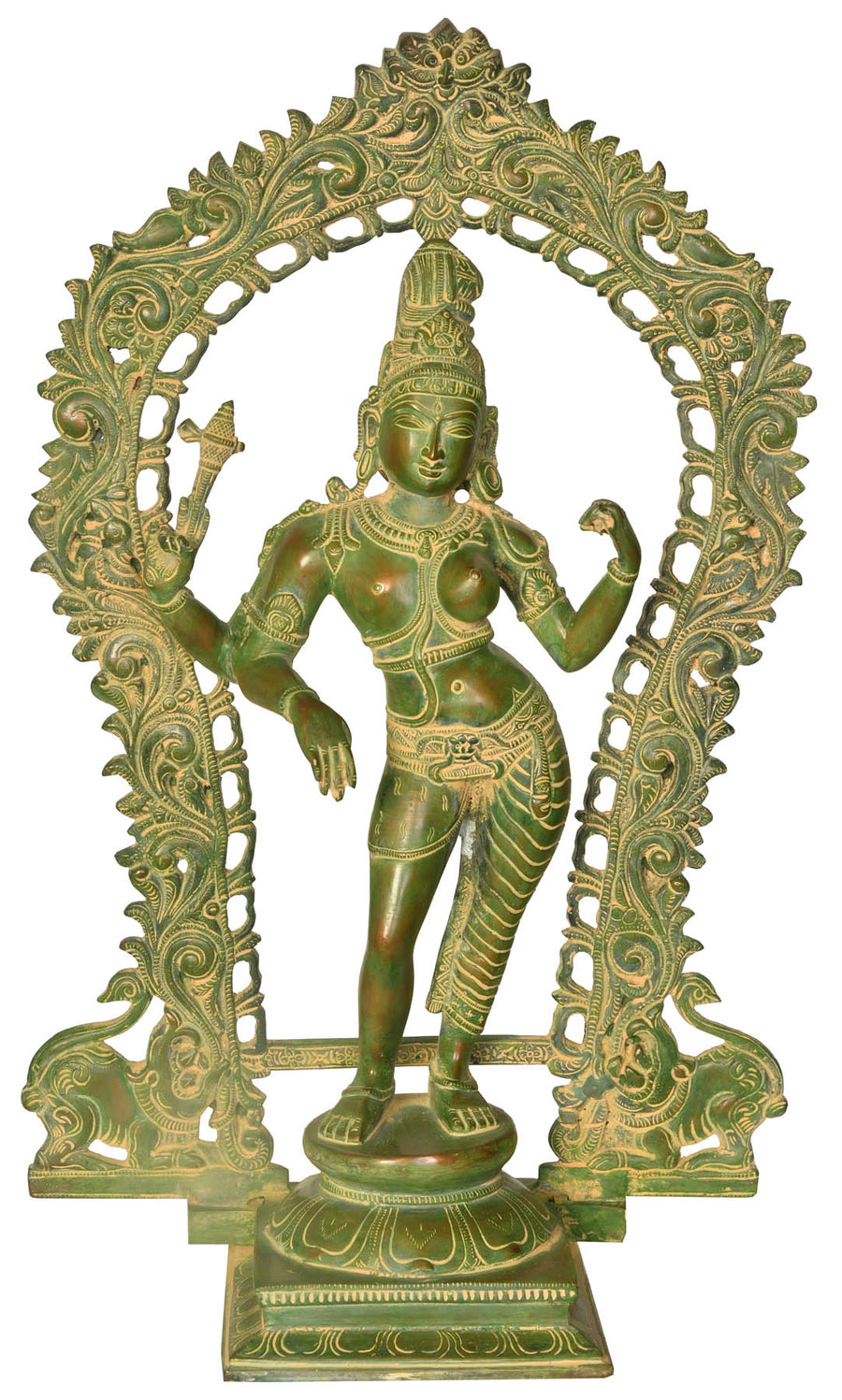 18" Ardhanarishvara with Prabhawali Brass Statue Handmade