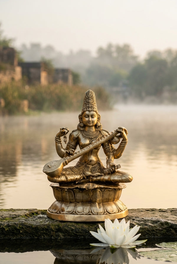 Large Brass Goddess Statues
