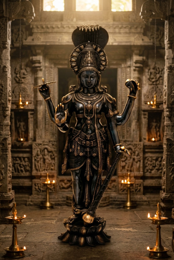 Large Brass Vishnu Statues