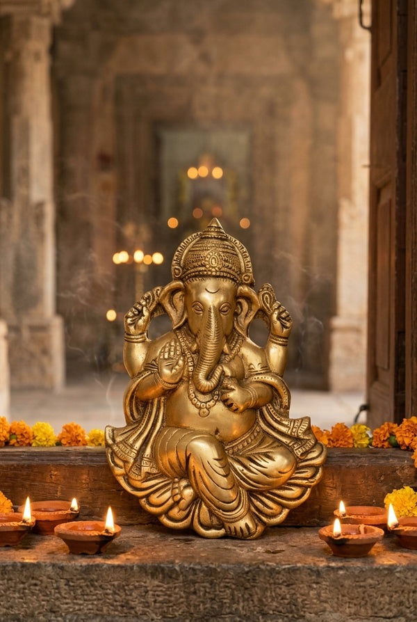 Brass Blessing Ganesha Statues