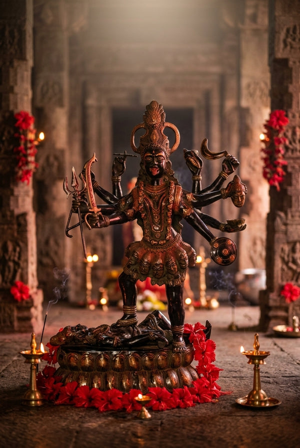 Large Brass Kali Statues