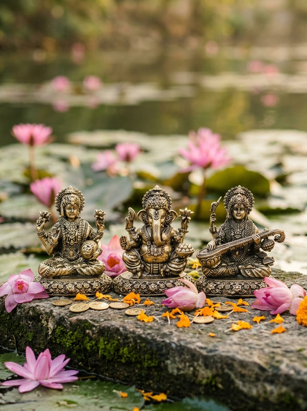 Brass Saraswati Lightweight Superfine Statues