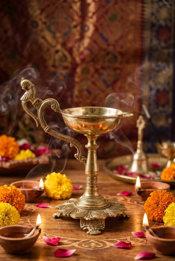 Brass Lamps and Diyas