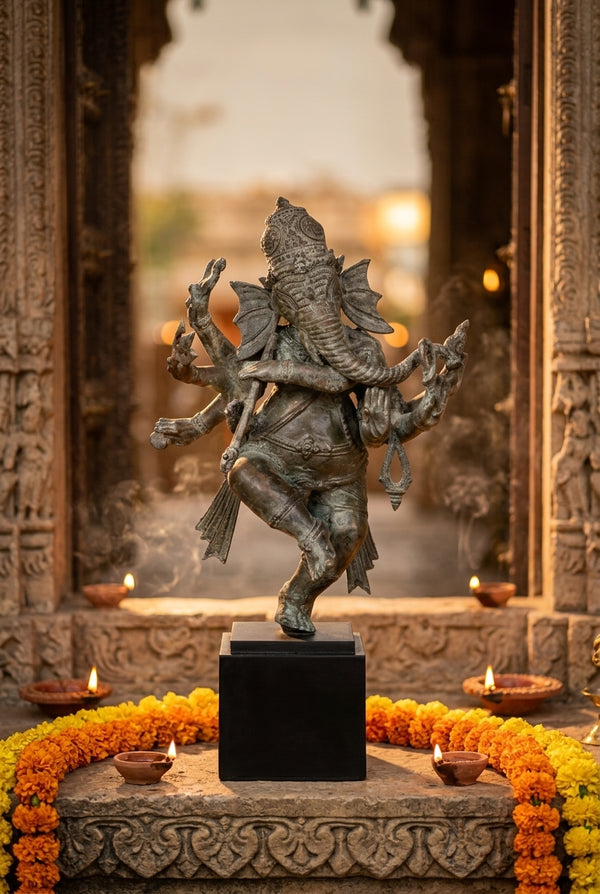 Brass Dancing Ganesha Statues