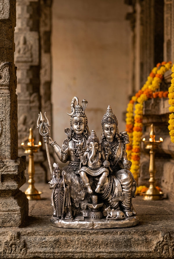 Brass Shiva Family Statues