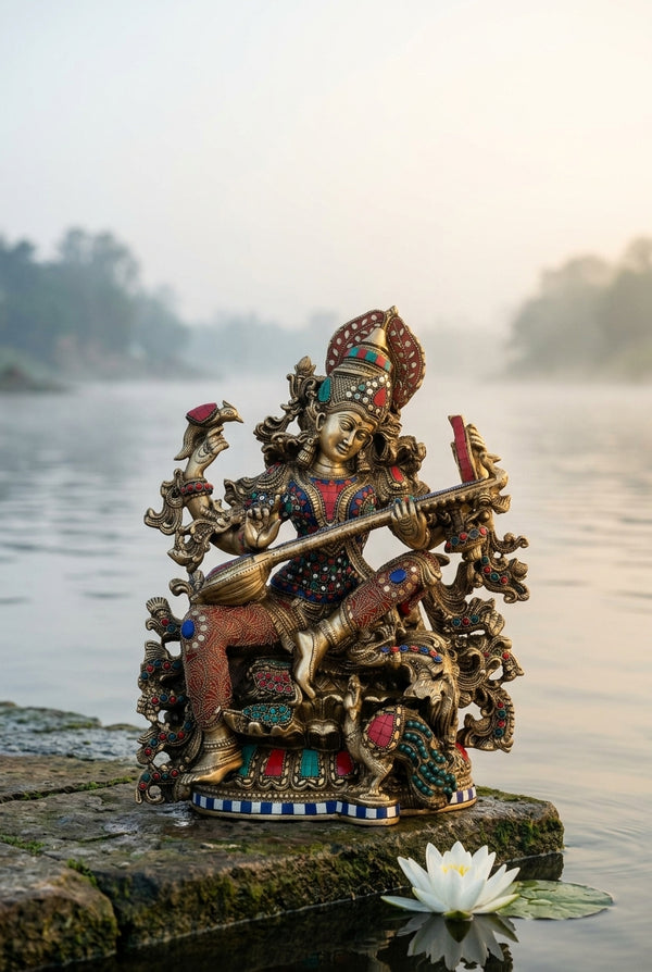 Brass Saraswati Statues
