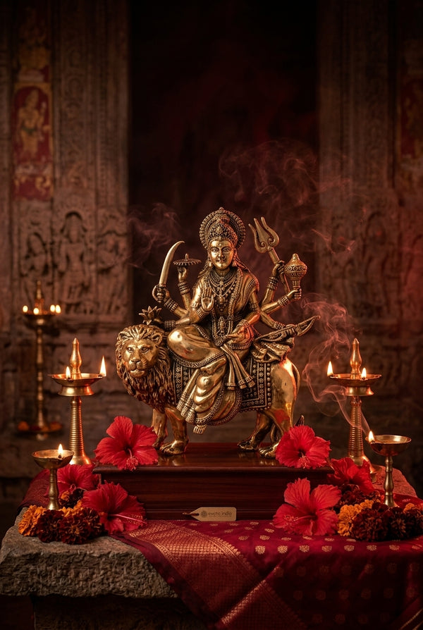 Brass Goddess Durga Statues