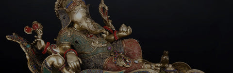 Brass Reclining Ganesha Statues