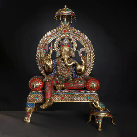 Large Brass Ganesha Statues