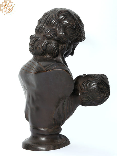 15" Mother and Child Brass Statue | Home Decor