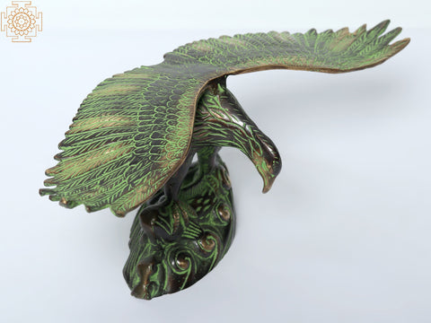 13" Eagle Hunting a Fish | Brass Bird Figurines