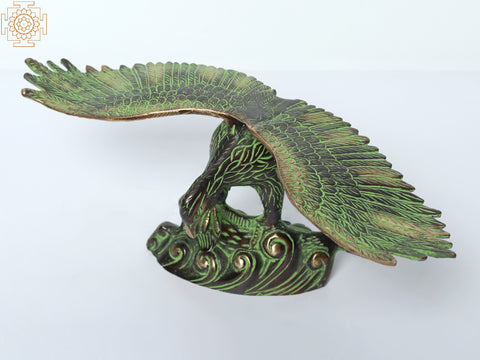 13" Eagle Hunting a Fish | Brass Bird Figurines