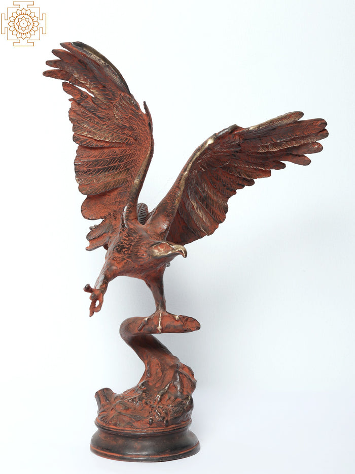 15" Brass Eagle Statue for Home Decor
