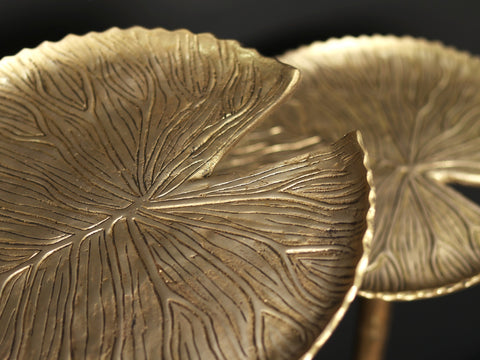 30" Brass Lotus Leaves Stand