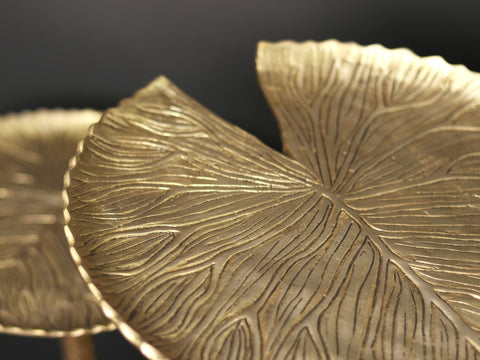 30" Brass Lotus Leaves Stand