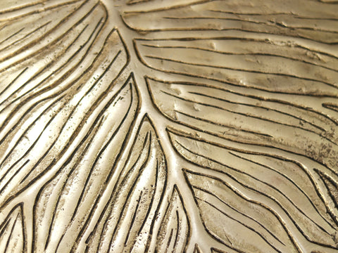 30" Brass Lotus Leaves Stand