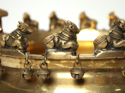 15" Brass Nandi Urli with Stand
