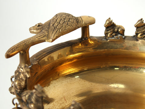 15" Brass Nandi Urli with Stand