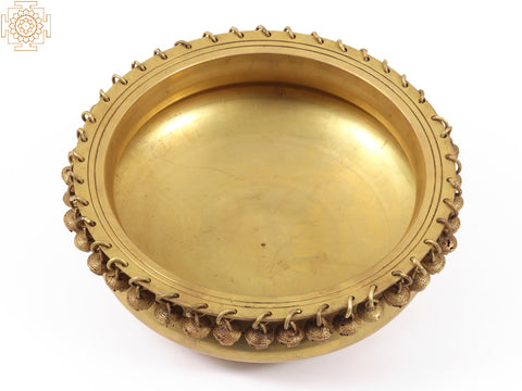9" Traditional Brass Urli with Ghungroo