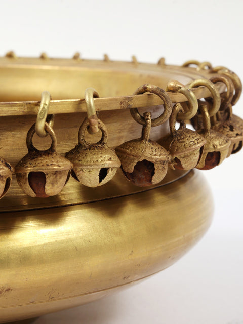 9" Traditional Brass Urli with Ghungroo