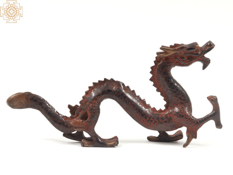 13" Brass Chinese Dragon Figurine | Home Decor