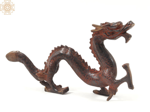13" Brass Chinese Dragon Figurine | Home Decor