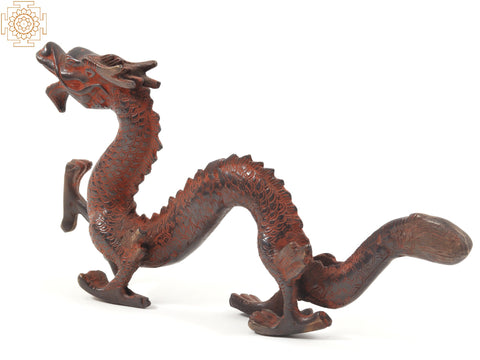 13" Brass Chinese Dragon Figurine | Home Decor