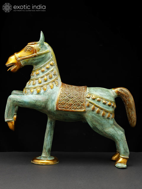 17" Brass Decorative Horse Figurine | Home Decor